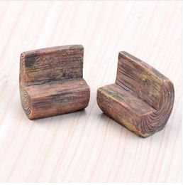 Miniature,Wooden park bench chair Micro Landscape loaded resin crafts ornaments decorative accessories