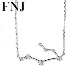 Twelve Constellations Pendant Necklace 925 Silver Sagittarius Capricorn Sagittarius Cancer Pisces 40-45cm Chain Cubic Zircon Women Jewellery