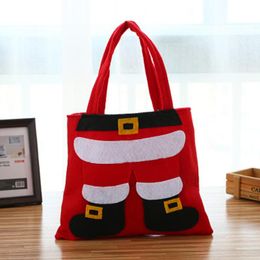 Christmas Gift Bag Santa Pant Boot Non-woven Fabric Candy Bag Restaurant Wine Bag Decoration Xmas Santa Gift Bags