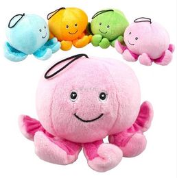 Cute Octopus Plush Dog Sound Squeaker Chew Toys Fit For Puppy 4 Colors