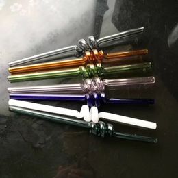 Coloured spiral straight suction tube Wholesale Glass bongs Oil Water Pipes Glass Pipe Oil Rigs Smoking