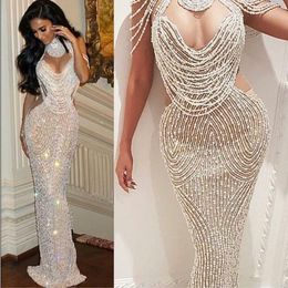 Abiye Yousef aljasmi Kim kardashian Kabarık kol Yüksek yaka Kristal Püsküller Kılıf Almoda gianninaazar ZuhLair murad Ziadnakad