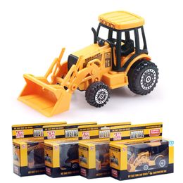 Alloy Machineshop Trucks, Forklifts, Tractor shovel, Excavators, Bulldozers, 4 kinds, for Kid' Birthday' Gifts, Collecting, Home Decorations