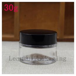 30g Clear Cosmetics Packing Cans Empty Bottles,The Lid of The Black ,30 CC Cream, Hand Cream Container,Cosmetics Sample Jar