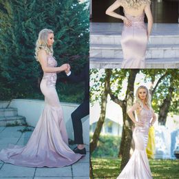Elegant Spaghetti Straps Lace Mermaid Evening Dresses 2019 Applique Floor Length Vestido De Festa Long Evening Gowns Formal Dresses