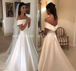 plain white satin wedding dress