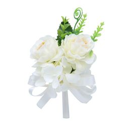 Korean artificial flower brooch peony flower brooch Korean version of men's and women's brooch long needle wedding bridal boutonniere