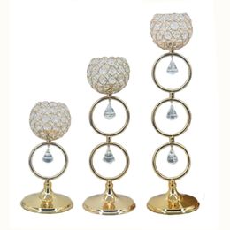 New Design Candle holder Delicate Candle Stand Crystals Candle holders Wedding Candelabra Romantic Centrepiece Home Decoration Candlesticks