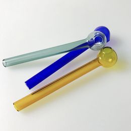 About 100mm Colorful Pyrex Glass Oil Burner Pipe Glass Tube Oil Burning Pipe somking tobcco herb Glass Oil Pipe