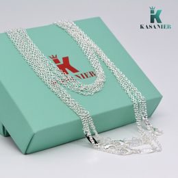 KASANIER Wholesale! Fashion Necklaces 925 Silver women Chains 1mm "O" Shape Necklace Chain 16-24 inches Length + 925 lobster clasps tag