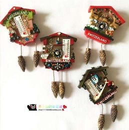 Black Forest Cuckoo Clock Thermometer 3D Magnetic Refrigerator Sticker Fridge Magnets Home Decoration Accessory Travel Souvenir