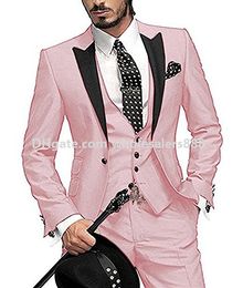 Hot Selling Groomsmen Peak Lapel Groom Tuxedos Ticket Pocket Men Suits Wedding/Prom/Dinner Best Man Blazer(Jacket+Pants+Tie+Vest) K802