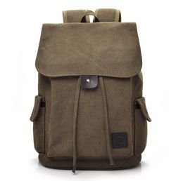 Fashion Canvas Vintage Backpack Leather Casual Bookbag Men's Rucksack - Outdoor Camping / Hiking / Travel Backpacks