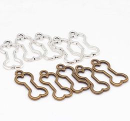 200Pcs alloy Dog Bone Antique silver bronze Charms Pendant For necklace Jewelry Making findings 25x11mm