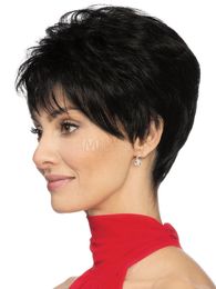 100% Human Hair Hot Sale Unique Black Short Layered Human Hair Wigs