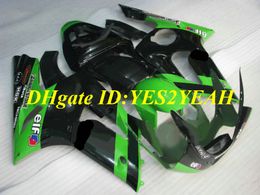 Injection Mould Fairing kit for KAWASAKI Ninja ZX6R 636 03 04 ZX 6R 2003 2004 ABS Green black Fairings set+Gifts KG02