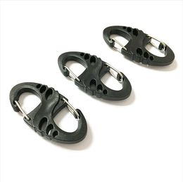 100pcs lot S-Biner Clip For Paracord Bracelet Carabiner 8 Shape Keychain Black