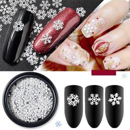 3 styles Nail Art Ornament Decals White Snowflake DIY Thin Slim Beauty Christmas Snowflakes Series free ship 20