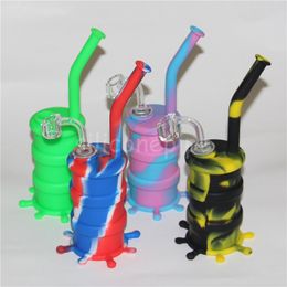 silicone pipes smoking pipes hand glass bowl spoon pipe hookah bongs multi Colours silicone oil dab rigs oil burner thermal quartz bangers