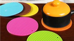 Insulation pads Food grade round silicone honeycomb insulation pad round pot mat placemat coaster table mat anti-hot pad