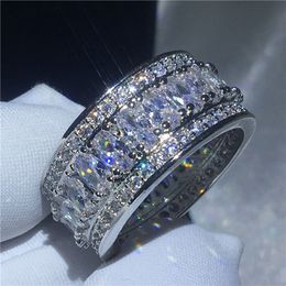 Luxury Female Finger ring Silver Colour 5A Cz Stone Big Engagement wedding band ring for women Bridal Fashion Jewellery