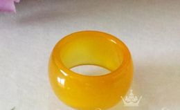 Natural authentic yellow agate jade ring men's topaz peen finger ring chalcedony finger ring free shipping