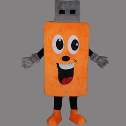 2018 High quality hot Cute Orange USB Adult Size Mascot Costume Fancy Birthday Party Dress Halloween Carnivals Costumes