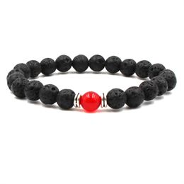 Black Lava Rock 8mm Beads Chakra for Men Women Jewellery Reiki Prayer Stone Yoga Chakra Bracelet