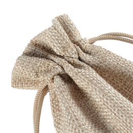 4 tamaños originales de yute bolsa con cordón WeddingChristmas Packaging Pouchs bolsas de regalo del pequeño anillo Bolsita Mini sacos de yute