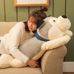 pop soft cartoon husky plush toy giant stuffed animal dog doll sleeping pillows for children friend gift deco 43inch 110cm DY50482