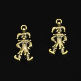 63pcs Zinc Alloy Charms Antique Bronze Plated clown joker jester Charms for Jewellery Making DIY Handmade Pendants 25*12mm