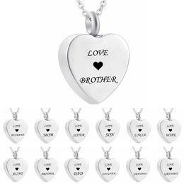 Love Grandma Charm Cremation Jewellery Keepsake Memorial Urn Ashes Necklace with Heart Urn Pendant Fill Kit