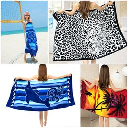 Hot Sale Microfiber Summer Beach Towel Water Absorbent Fast Drying Bath Towel Printed Large Men Women Camping Yoga Towels