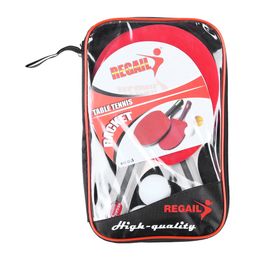 REGAIL 8020 Table Tennis Ping Pong Racket Two Long Handle Paddle Bat Three Balls