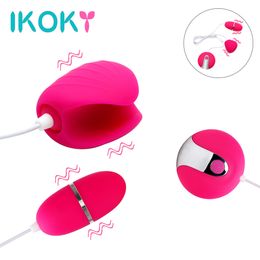 IKOKY Dual Vibrating Egg for Penis Vibrator Anal Vibrator Sex Toys for Men Cock Stimulator Adult Sex Products Male Masturbator Y1892703