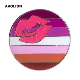 LGBT Lipstick Lesbian Badge Lapel Pins Brooch Jewellery Rozet in Badges Kawaii Pins Set