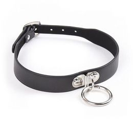 Gay Leather Collar BDSM Sexy Leash Ring Chain Slave Bondage Erotic Toys Role Play Erotic Fetish Collar Sex Toys For Couples Sexo Y18102405