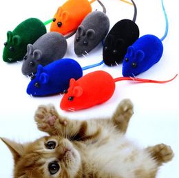 Small Rodents Flocking Mouse Stuffed Toys Squeak Noise Sound Toy For Cat Dog Pet Tricky Toys