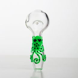 Glow In Dark Octopus Glass Pipes Cheap Tobacco heady pocket smoking pipes 4 inches Hand Oil Burner Tobacco Pipe Smoking Accessories