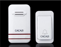 CACAZI Wireless DoorBell No Battery Led Light Doorbell 100-240V Door Bell With Waterproof Push Button+2 EU plug Receivers