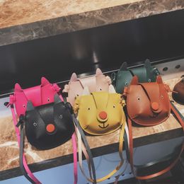 Kids Handbag 2018 Newest Korean Fashion Cute Cartoon Multicolor Cat Bag Girl Princess PU Cross-body Bags Baby Girls Coin Purses 7 Colours