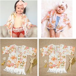 2018 Cute Kids Clothing Flower Tassel Shawl Cardigan Tops Outfits Baby Clothes Spring Summer Outwear Coat Toddler Children Girls Clothing