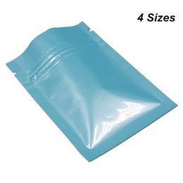 Four Sizes Available Blue Resealable Mylar Foil Zipper Food Storage Pouch Self Seal Aluminium Foil Food Grade Zipper Lock Packing Package Bag