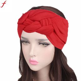 2017 Turban Headbands for Women Twist Stretch Hairbands Boho Turban Head Warp Hair Band Wide Elastic Bandana Girls Headbands