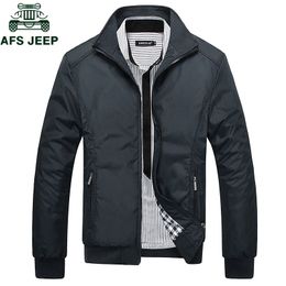 AFS JEEP Spring Autumn Casual Mens Jackets Plus Size 5XL jaqueta masculina Sportswear Bomber Jacket Mandarin Collar Jacket homme