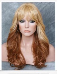 Stylish Exquisite Blonde Brown Wavy Hair Wig