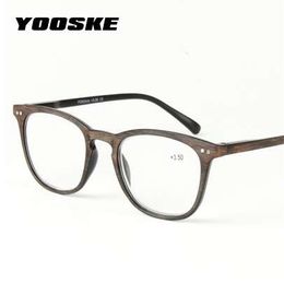 YOOSKE Plastic Imitation Wood Grain Reading Glasses Men Women Presbyopia Diopter 1.0 1.5 2.0 2.5 3.0 3.5 4.0 Glasses for Reading