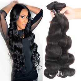 Unprocessed Brazilian Body wave Hair weave Cheap Human Hair Bundles Peruvian Indian Malaysian Hair Extensions Dyeable