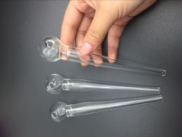 high quality 6 Inch large pipe oil burner Big Glass Tube Oil Pipe Nail Glass Oil Pipe Thick Clear tobacco hand pipes free shipping