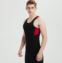 Men's Tank Tops vest ice silk cotton summer stretch body-building sweatshirt black and white striking Colour personality fashion